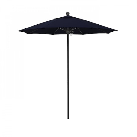 California Umbrella 7.5' Black Aluminum Market Patio Umbrella, Pacifica Navy 194061334997